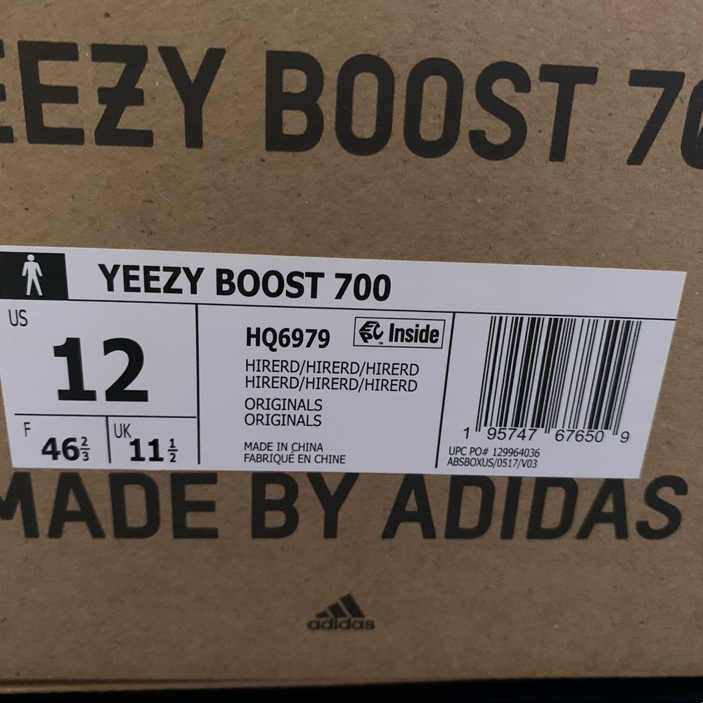 SOLD SOLD !! 2022 Adidas Yeezy Boost 700 Hi-Res Red, new with tags . Size 12. - Picture 12 of 13